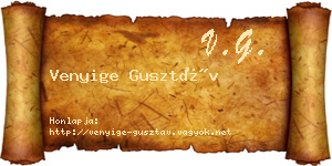 Venyige Gusztáv névjegykártya